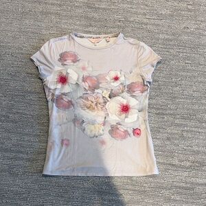 Ted Baker Pink Floral Short Sleeve Tee